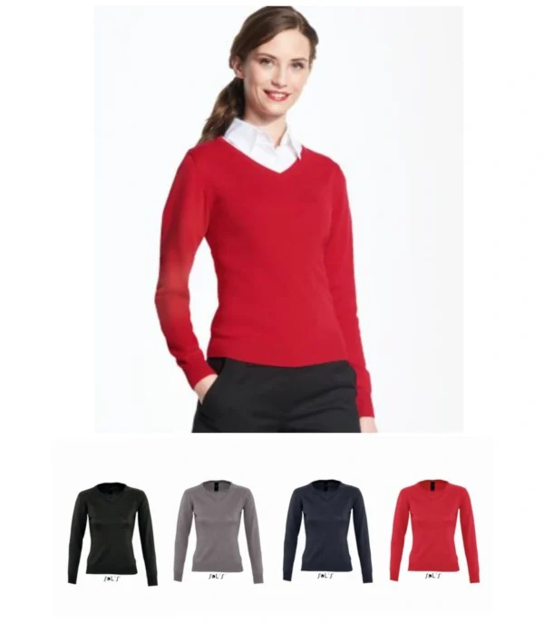 Sol's 90010 Ladies Galaxy Cotton Acrylic V Neck Sweater